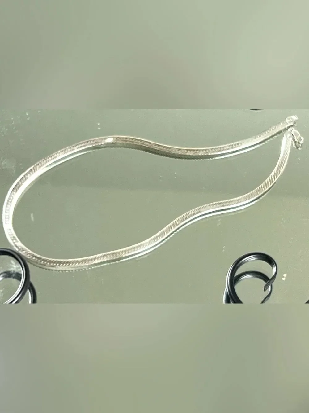 Italy 925 Sterling Silver Herringbone Necklace 20